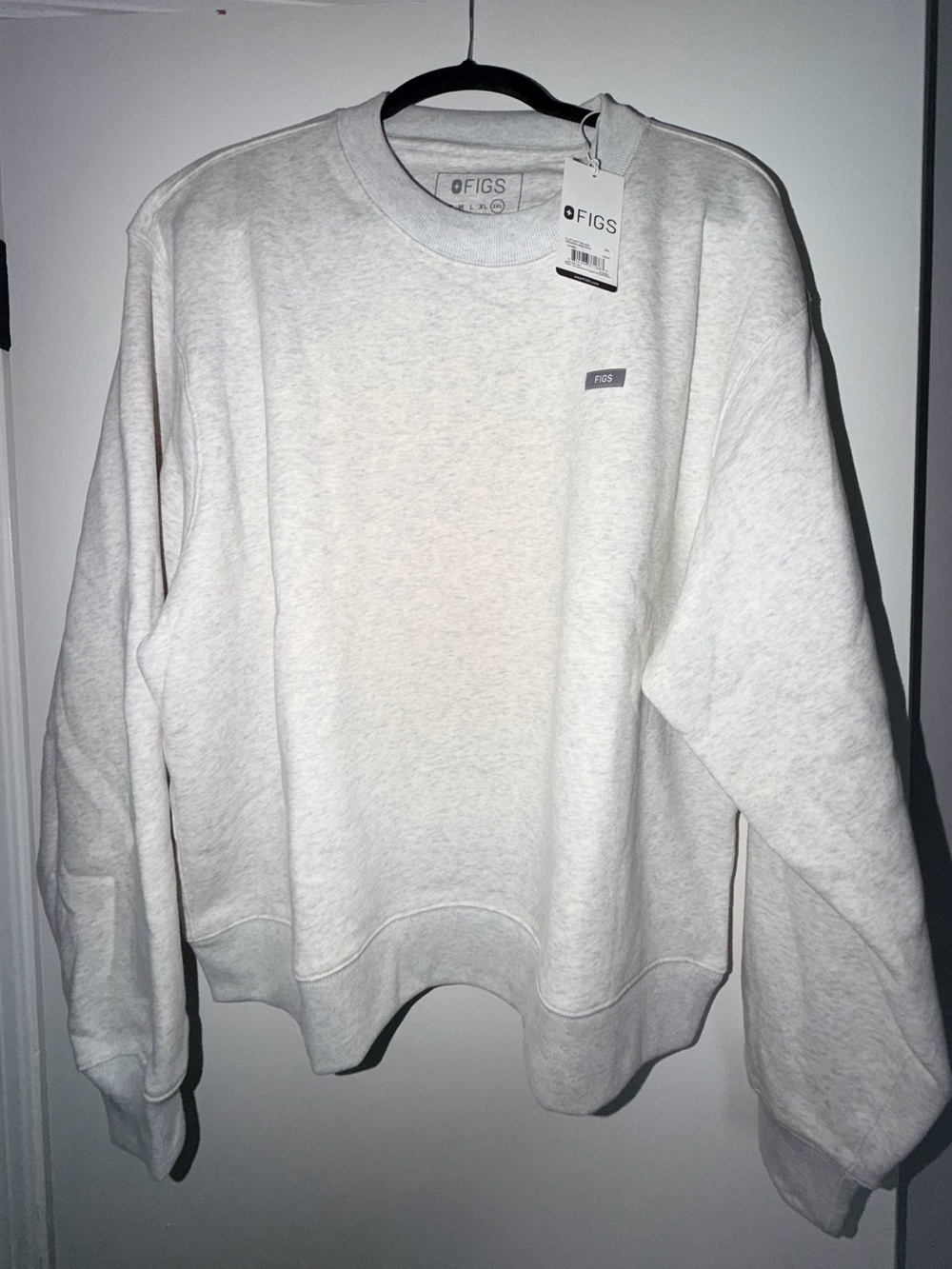 FIGS women’s Heather grey off-shift relaxed crew neck XXL